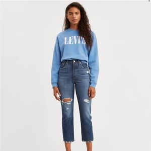 Levi's 501 straight leg, button fly jeans.